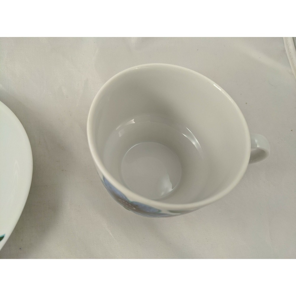 Tirschenreuth Bavaria Purple Blue Flowers Tea Cup Saucer Set - Picture 4 of 12